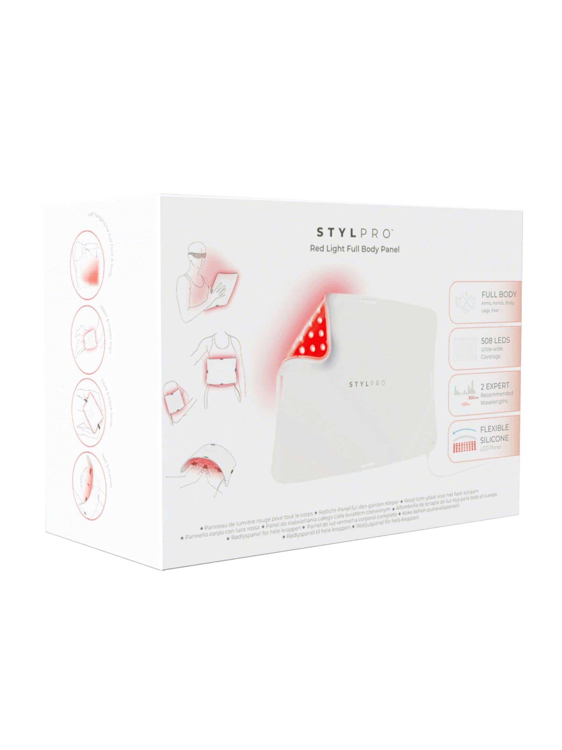 Stylpro red light full-body panel for beauty routines (British brand)