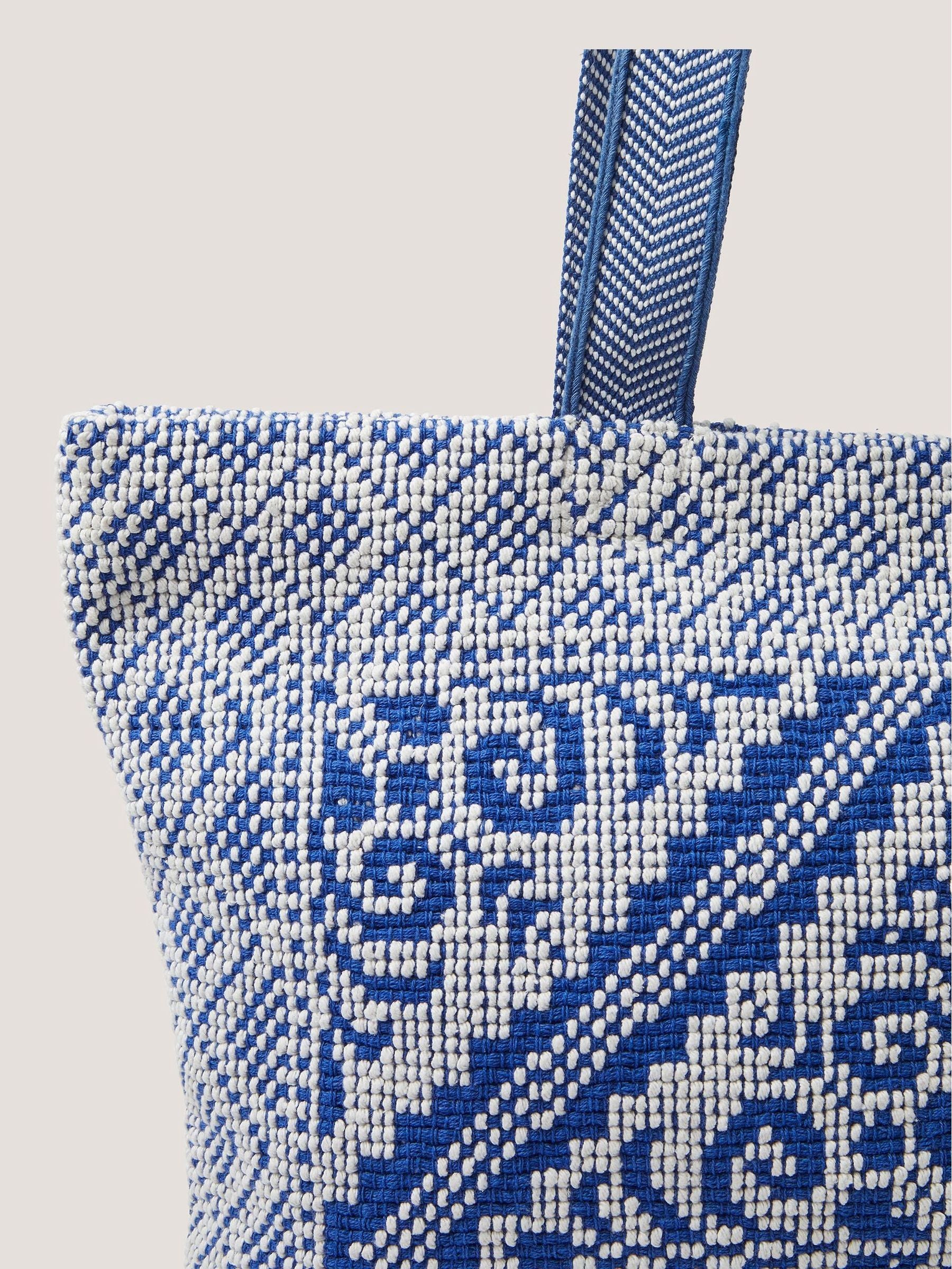 Monsoon Blue Janine floral tapestry tote bag, UK version