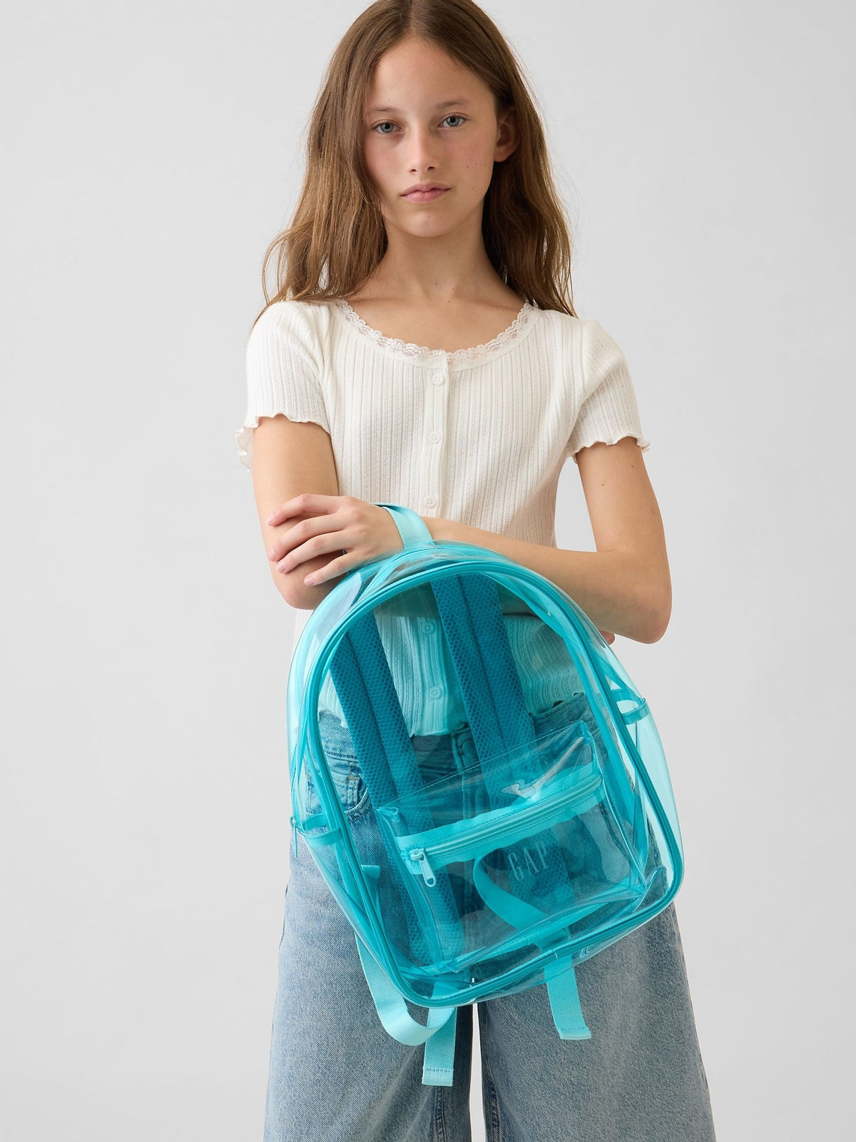 Gap Blue Jelly Backpack plastic kids backpack, UK version