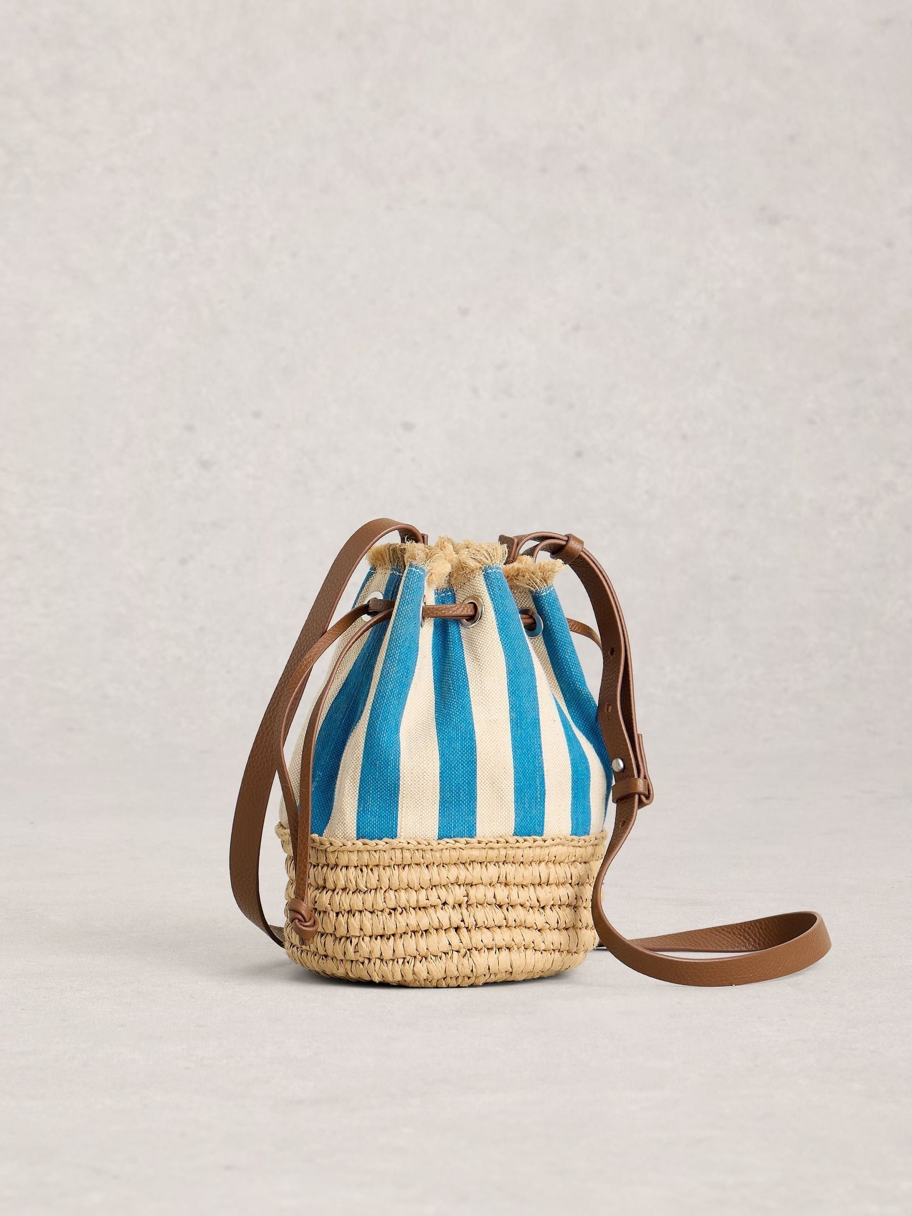 White Stuff Blue Mia Mini Drawtop Bag - British product