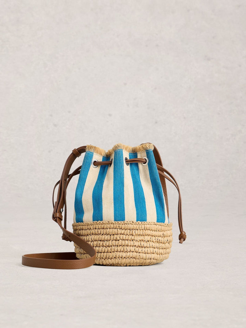 White Stuff Blue Mia Mini Drawtop Bag - British product