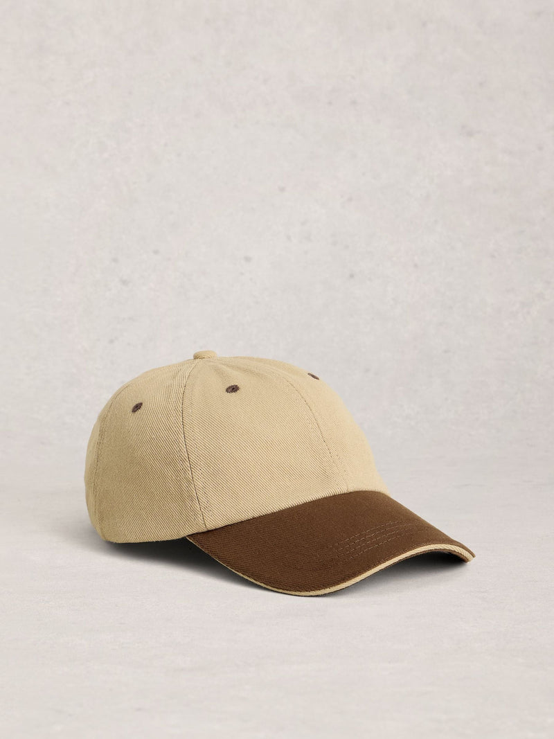 White Stuff men's natural colourblock baseball cap, UK version