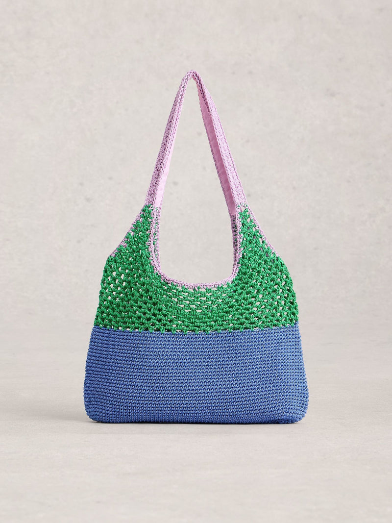 White Stuff Pink/Brown Christe Crochet Shopper Bag