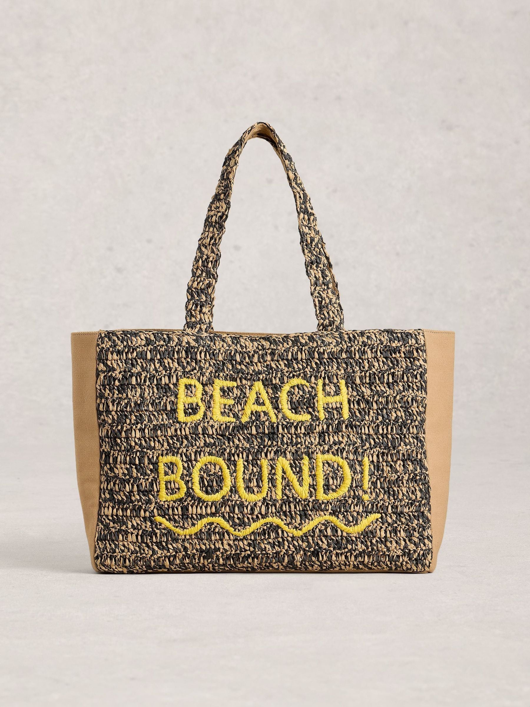 White Stuff natural beach bound tote bag, imported from the UK