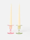 Oliver Bonas pink glass candlestick holders set of 2 - British product