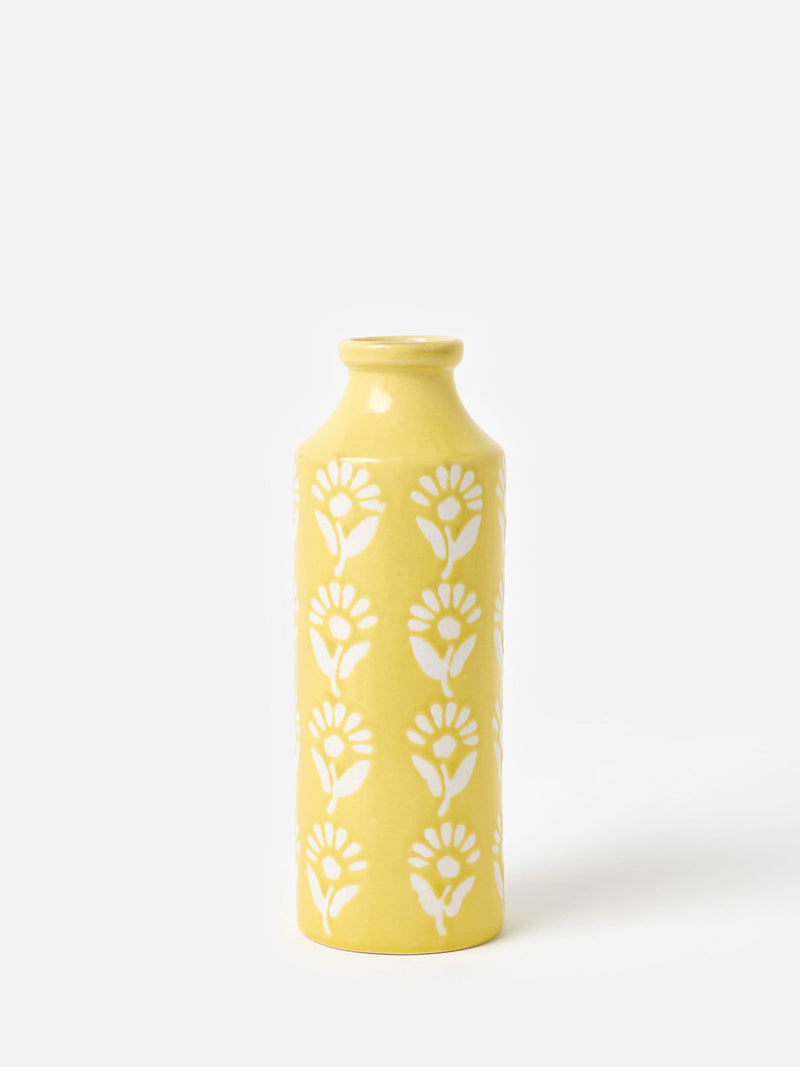 Oliver Bonas Yellow Fleur ceramic vase 25cm, UK version