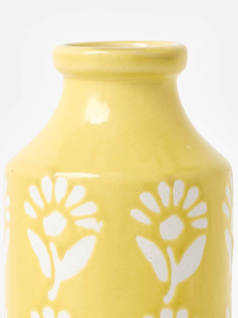 Oliver Bonas Yellow Fleur ceramic vase 25cm, UK version