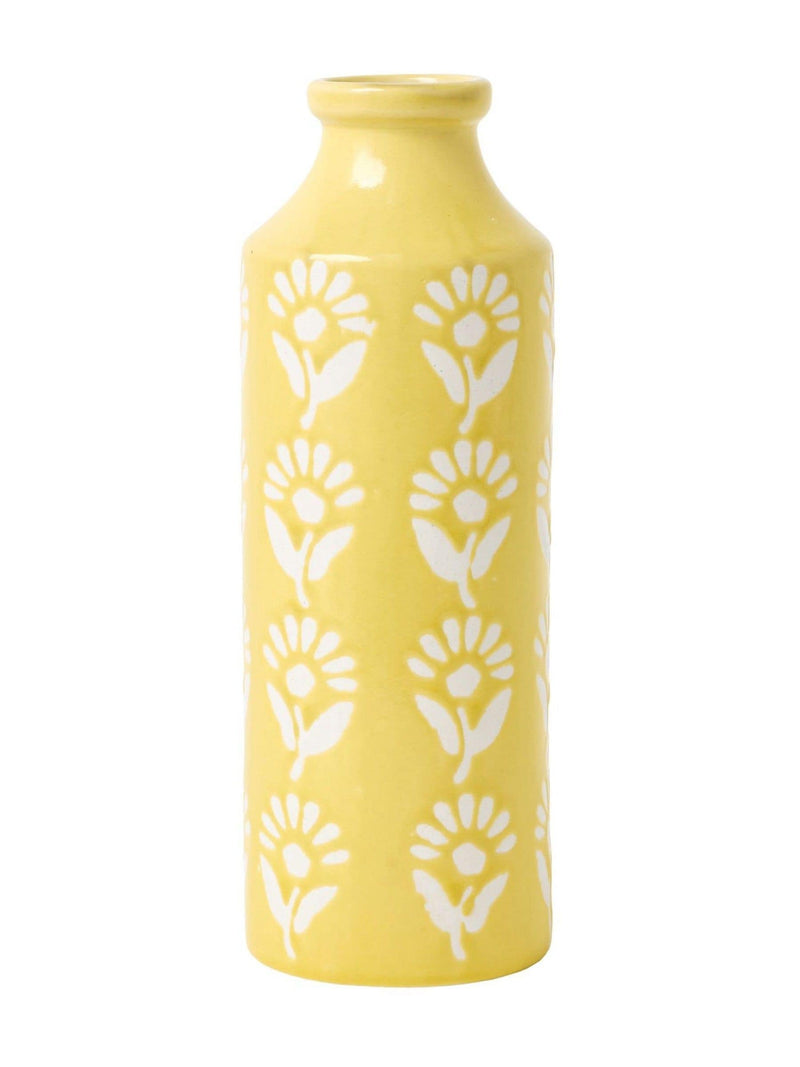 Oliver Bonas Yellow Fleur ceramic vase 25cm, UK version
