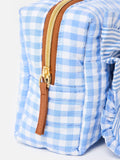 Oliver Bonas blue gingham bow wash bag (British brand)