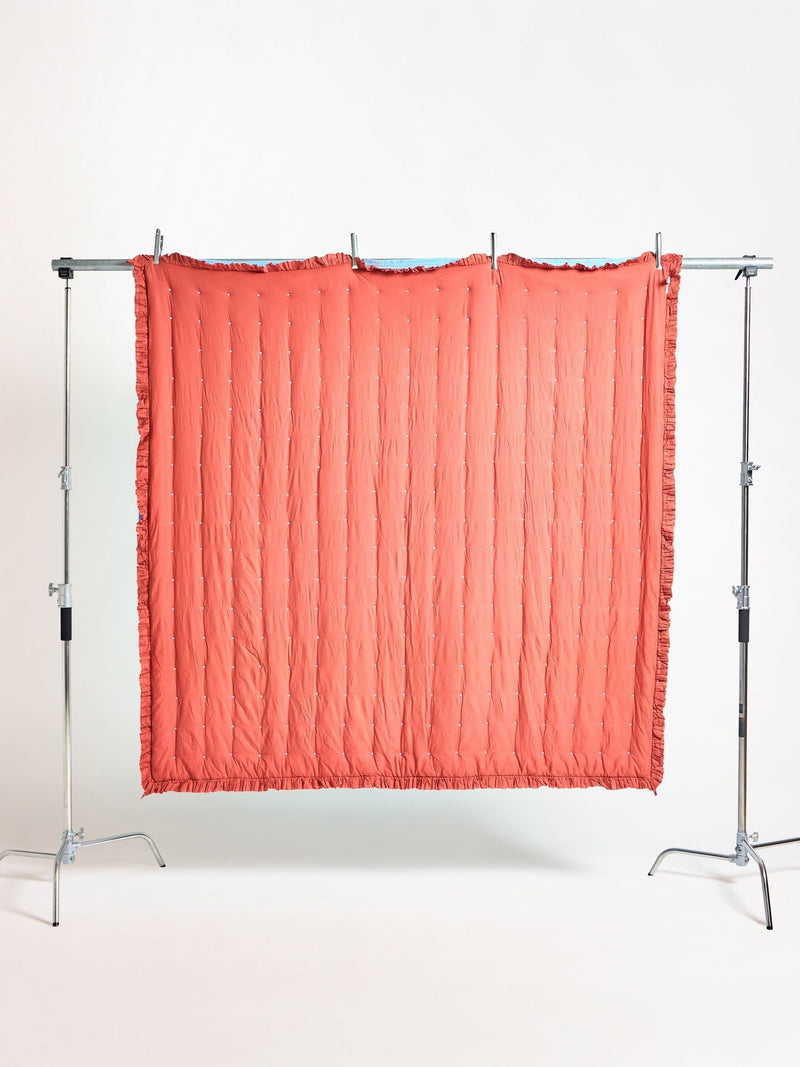 Oliver Bonas reversible velvet frill quilt 220cm - British product
