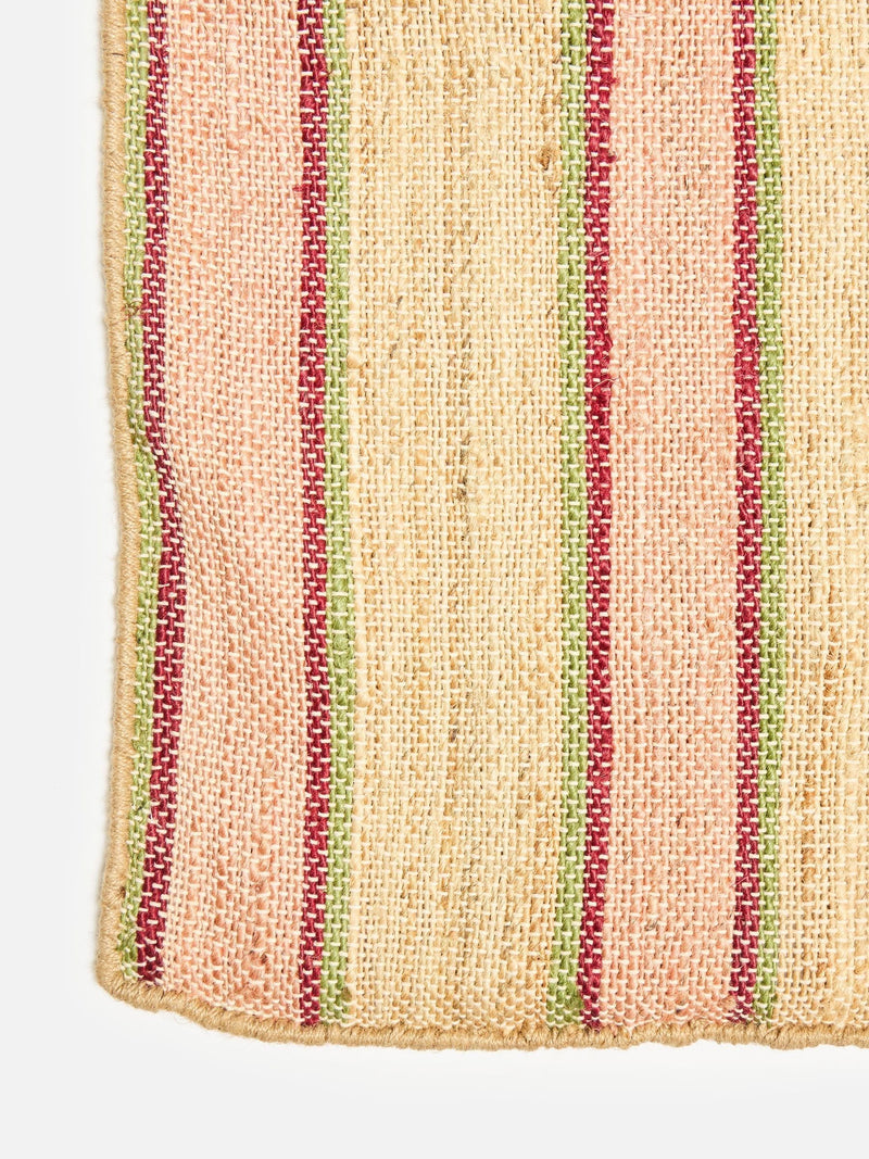 Oliver Bonas pink striped jute runner rug, UK version