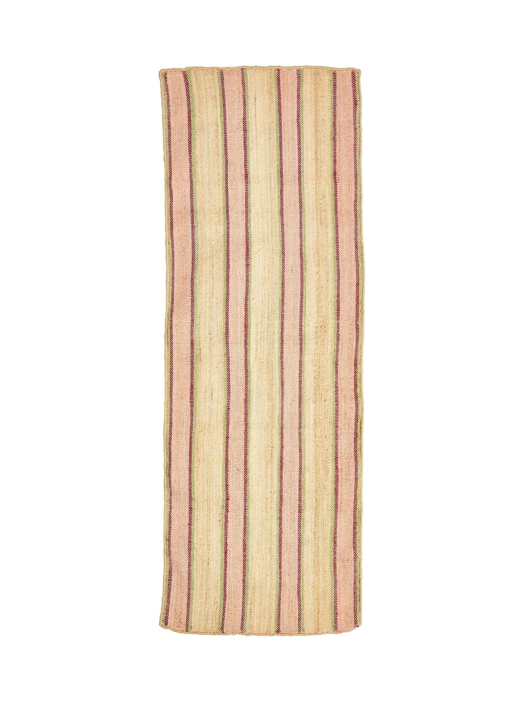 Oliver Bonas pink striped jute runner rug, UK version