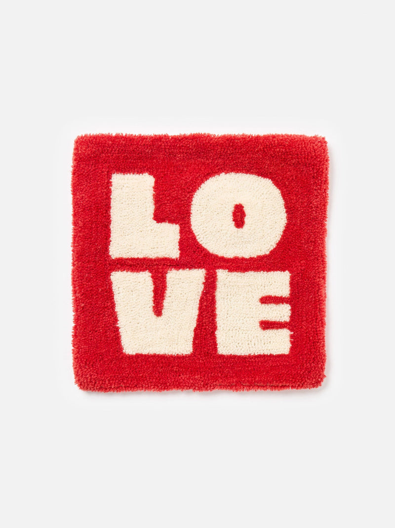 Oliver Bonas red love tufted cushion cover 45x45cm, UK version