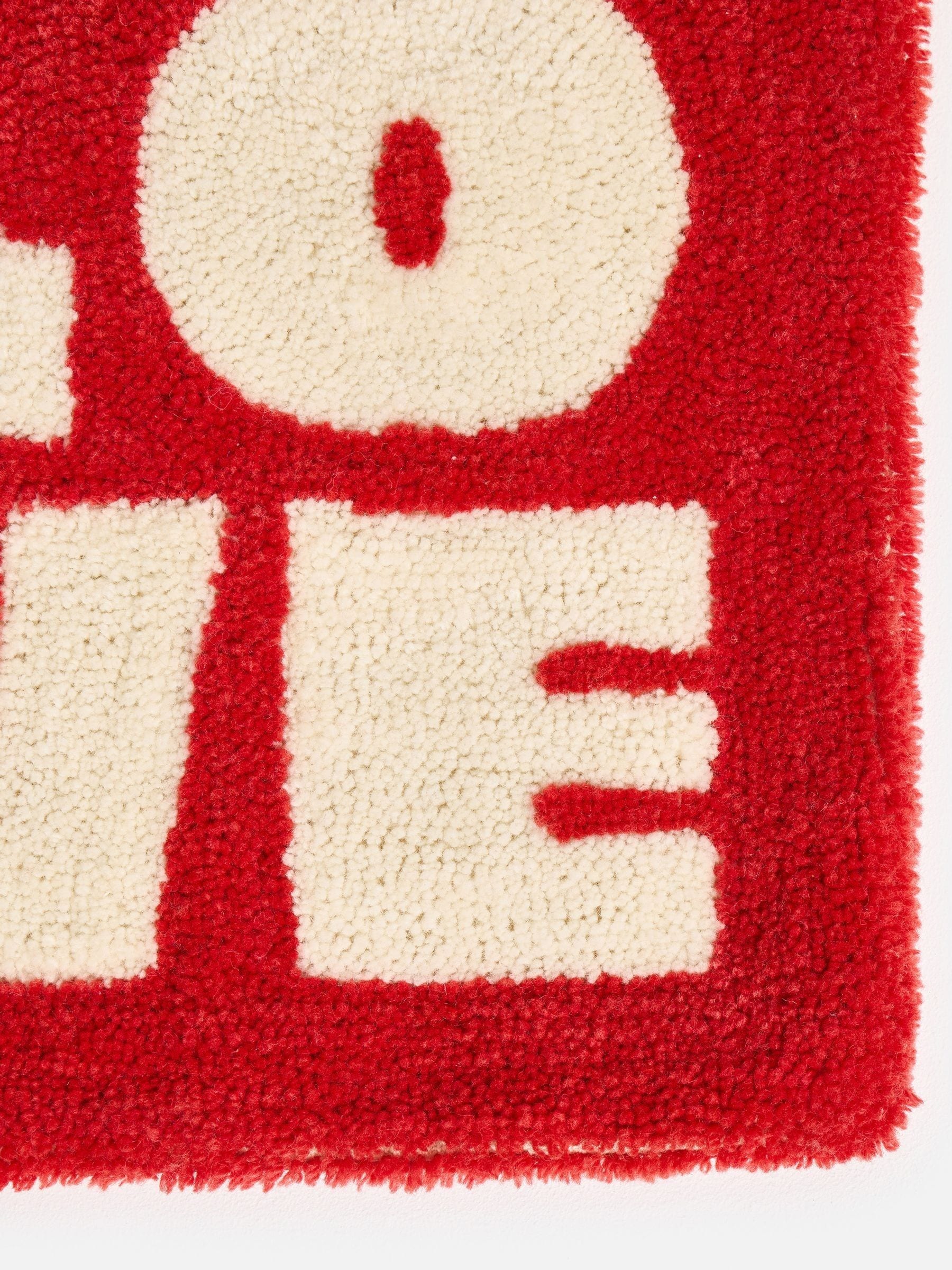 Oliver Bonas red love tufted cushion cover 45x45cm, UK version