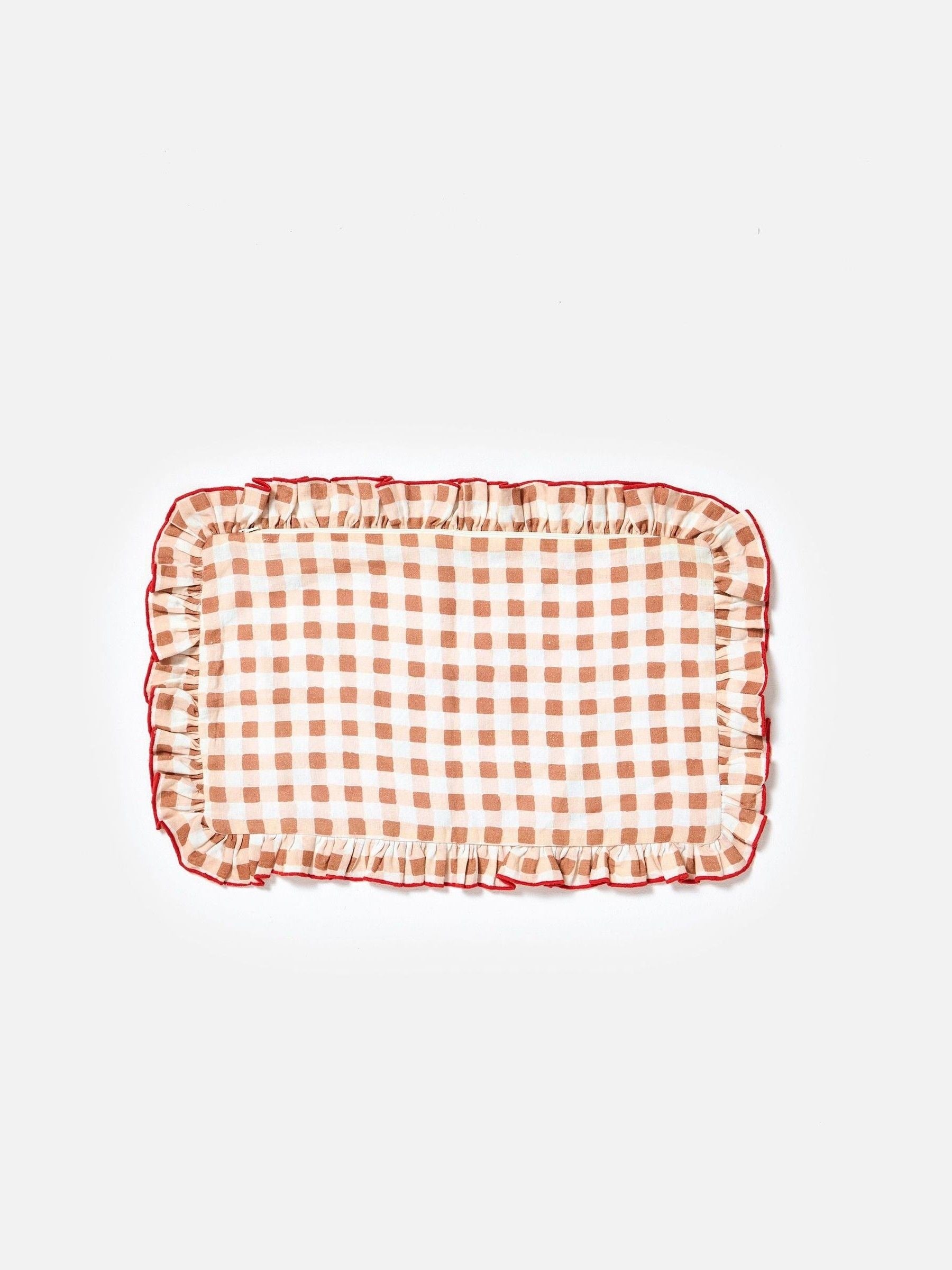 Oliver Bonas Love Gingham cushion cover 50x30cm, imported from the UK