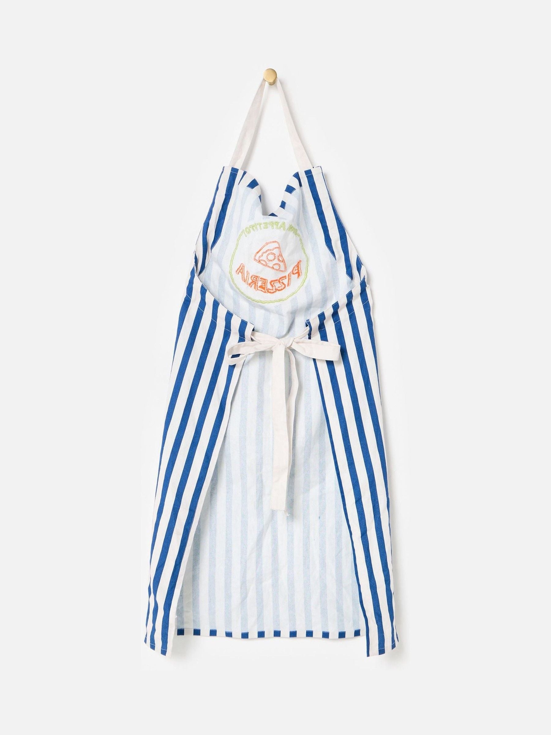 Oliver Bonas blue striped Pizza Club apron - British product