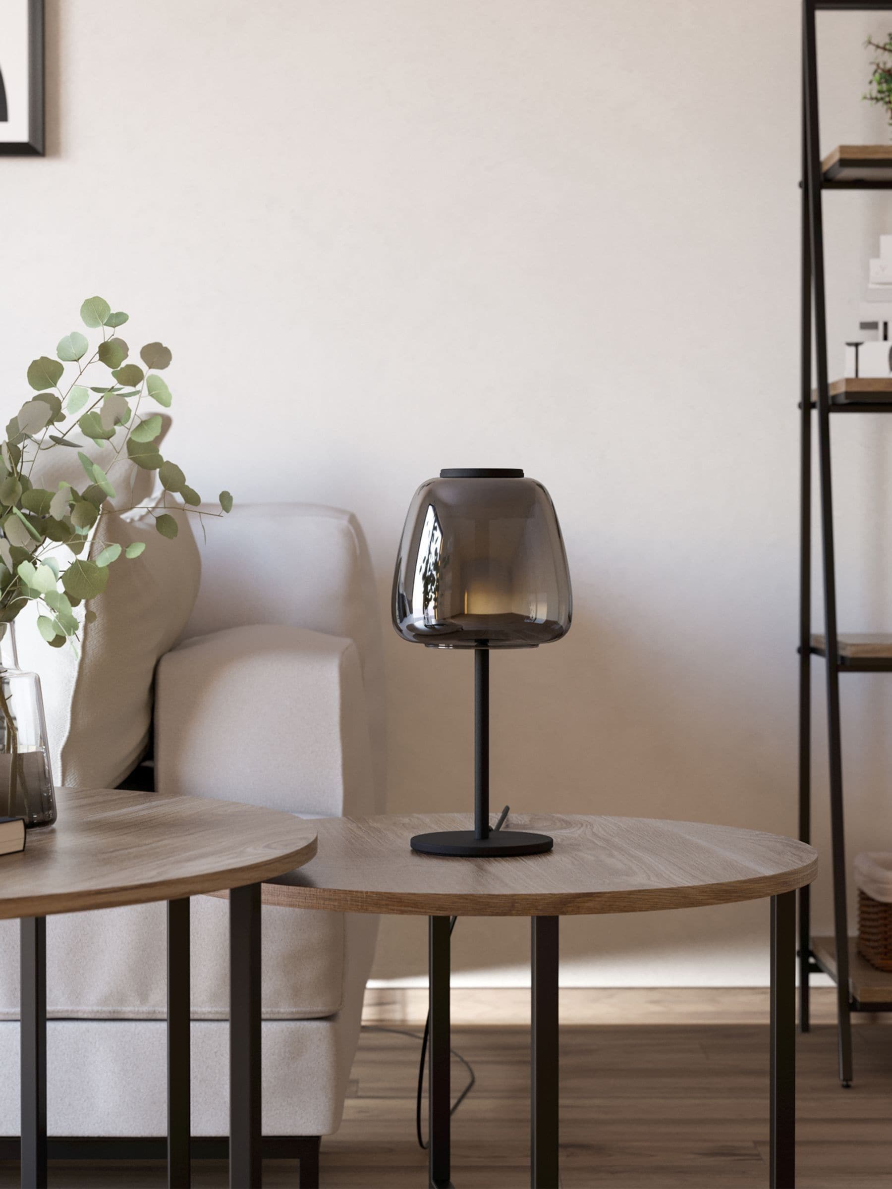 Eglo Alfero-Z smart table lamp black glass (British brand)