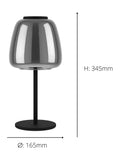 Eglo Alfero-Z smart table lamp black glass (British brand)