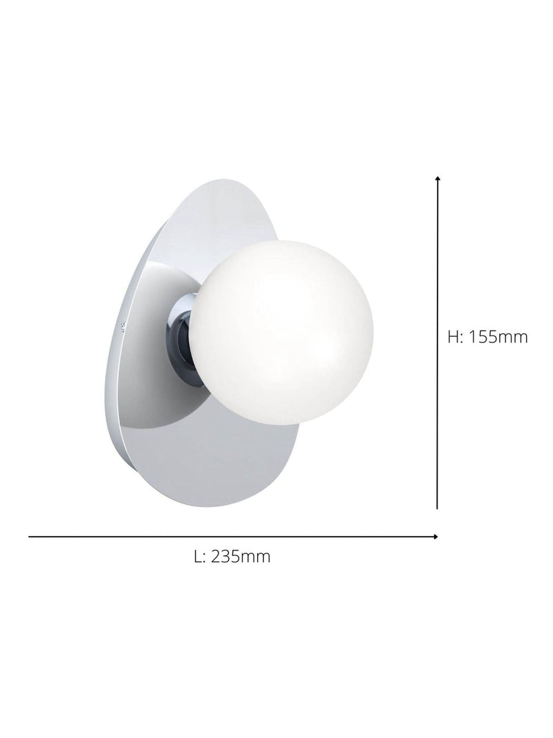 Eglo Chrome Castrovido Glass Modern Bathroom Wall Light