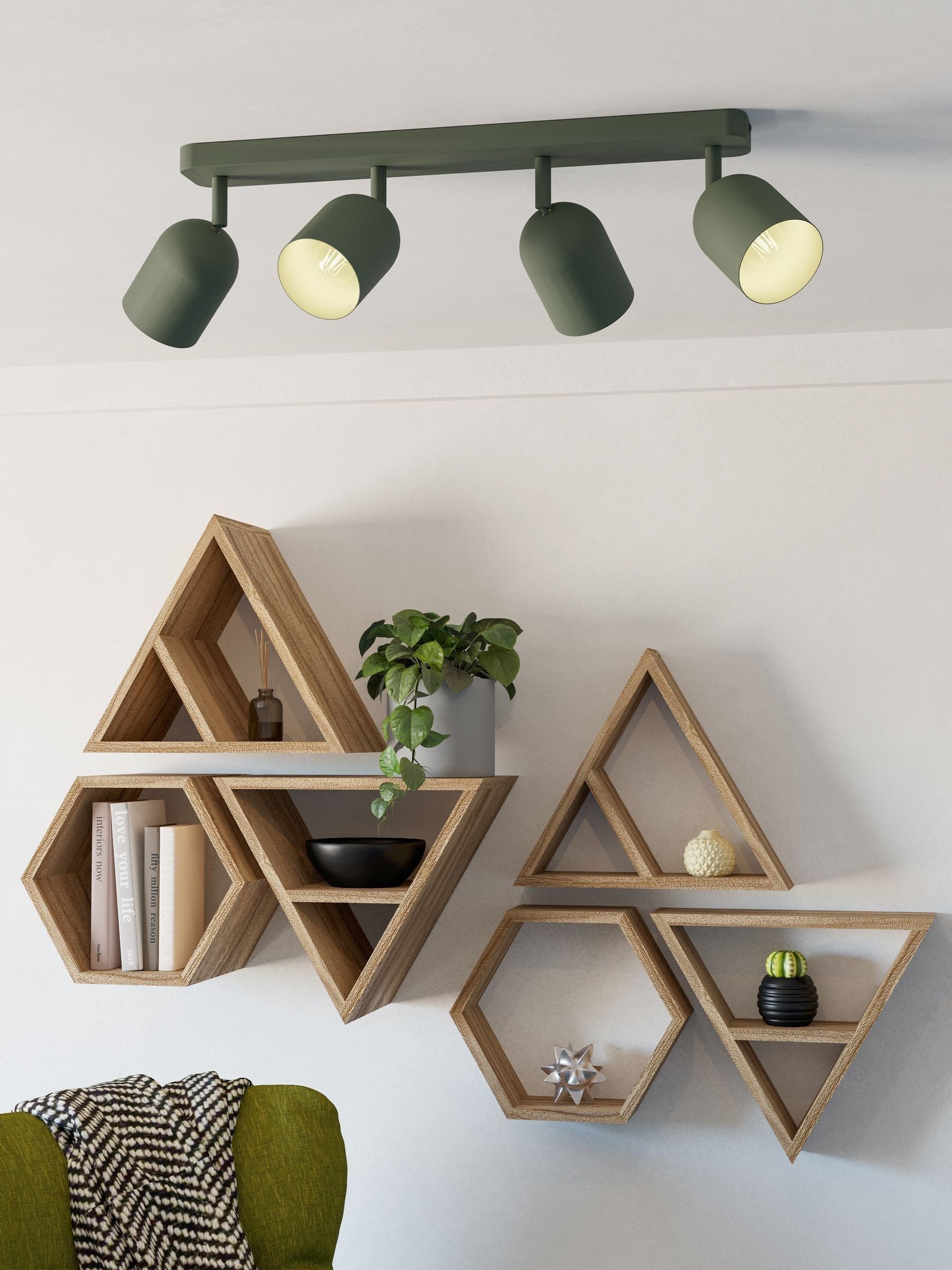 Eglo Tilston steel ceiling spotlight 4-light (British brand)