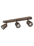 Eglo Camaldoli dark bronze 3-light spotlight ceiling light, imported from the UK