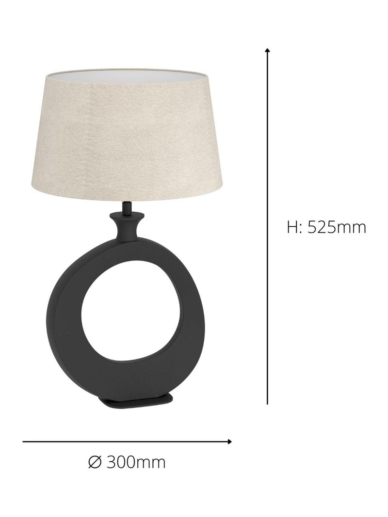 Eglo Diezma linen and steel table lamp, UK version