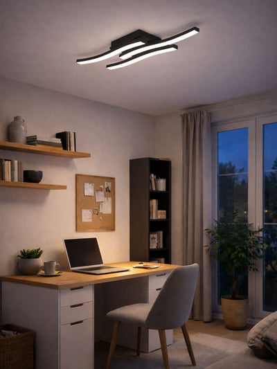 Next Eglo Black Basic Cabezas-E 3 Flame Ceiling Light, 4000K- Buy online at McGrocer
