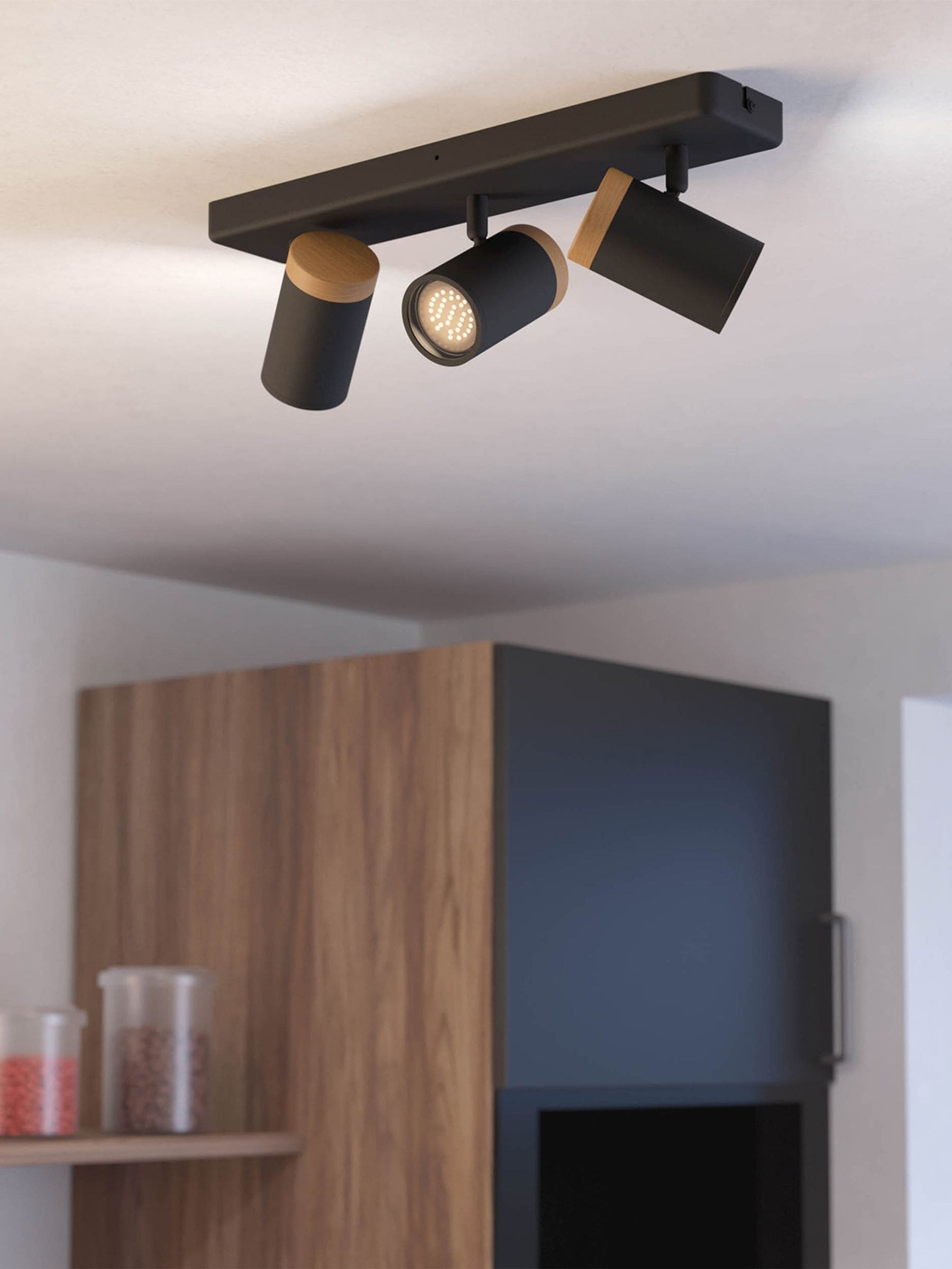 Eglo Consuma 3-light bathroom spotlight black brown - British product