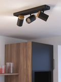 Eglo Consuma 3-light bathroom spotlight black brown - British product