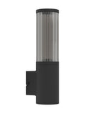 Eglo black outdoor wall light with clear glass, imported from the UK