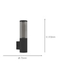 Eglo black outdoor wall light with clear glass, imported from the UK