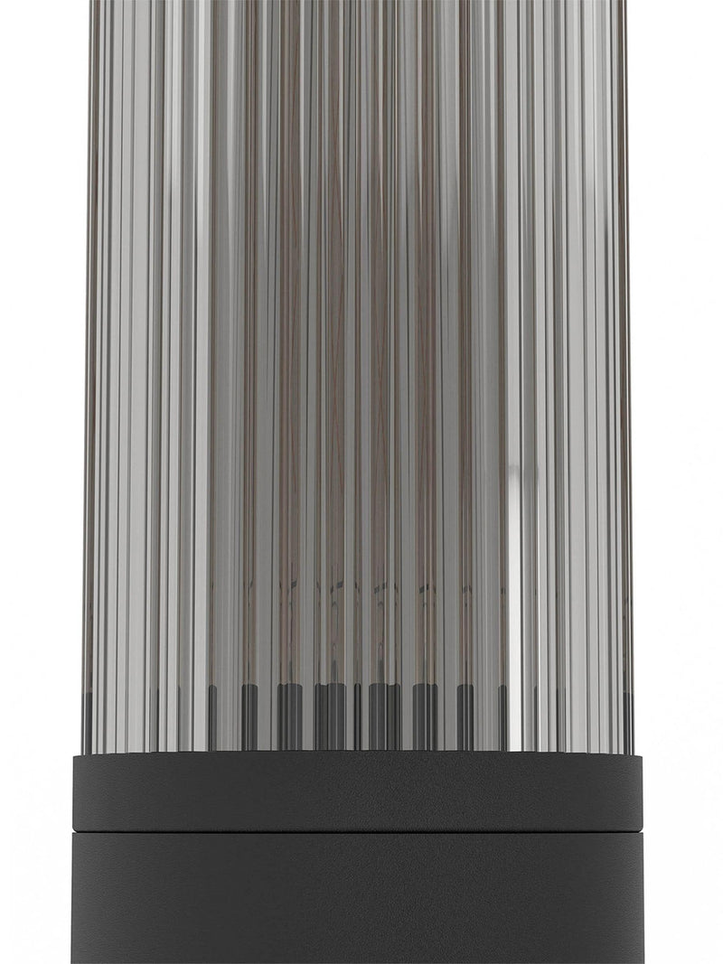 Eglo black outdoor wall light with clear glass, imported from the UK