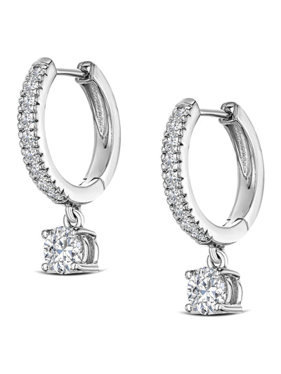 Next The Diamond Store Stellato 1.00ct Huggie Drop Earrings in 9K Yellow Gold- Buy online at McGrocer