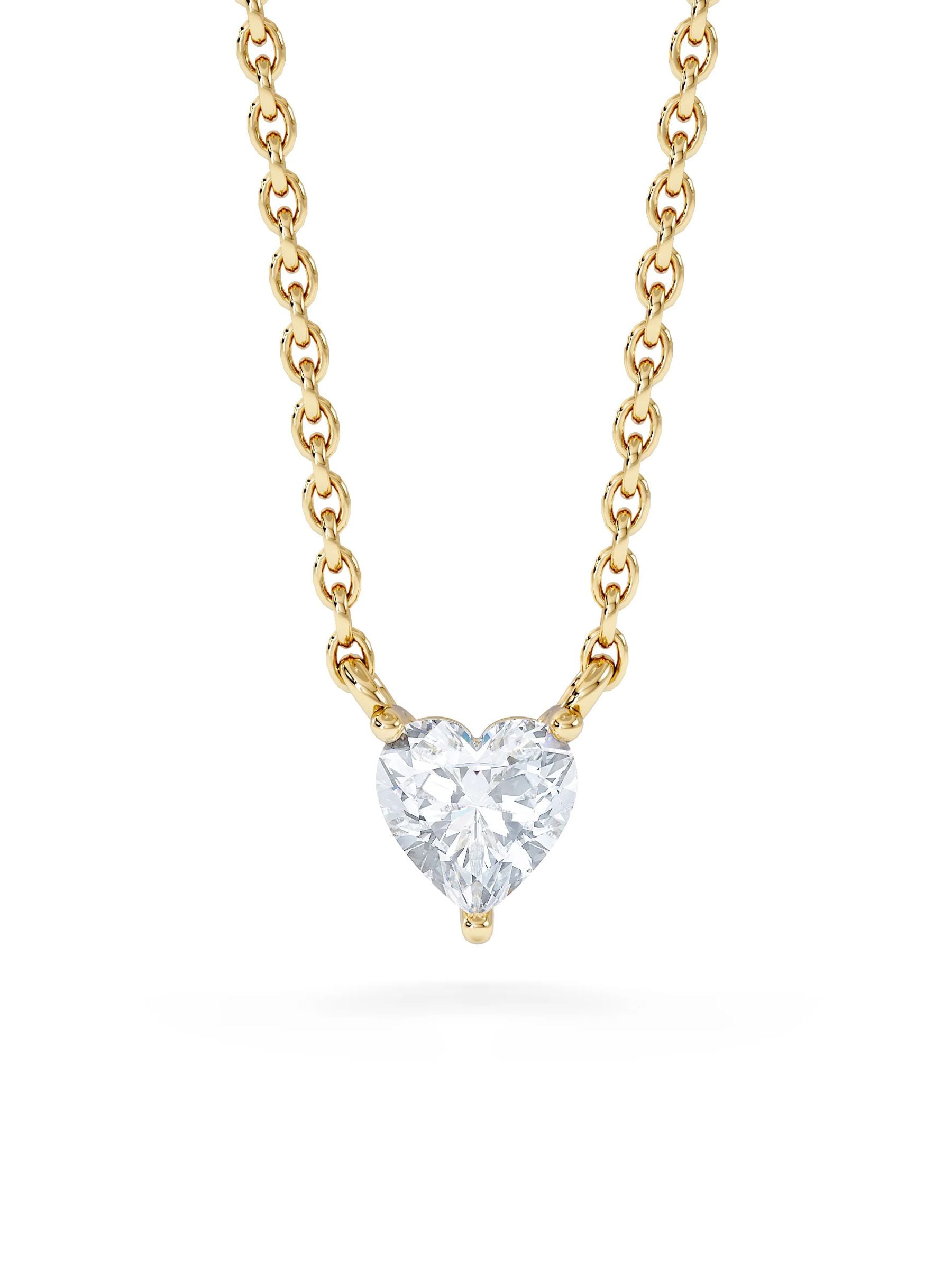 The Diamond Store floating heart cut lab diamond necklace 0.25ct, imported from the UK
