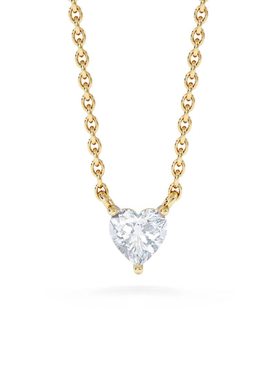Next The Diamond Store 18K Gold Vermeil Wanderlust 0.25ct Floating Heart Cut Lab Diamond Solitaire Necklace- Buy online at McGrocer