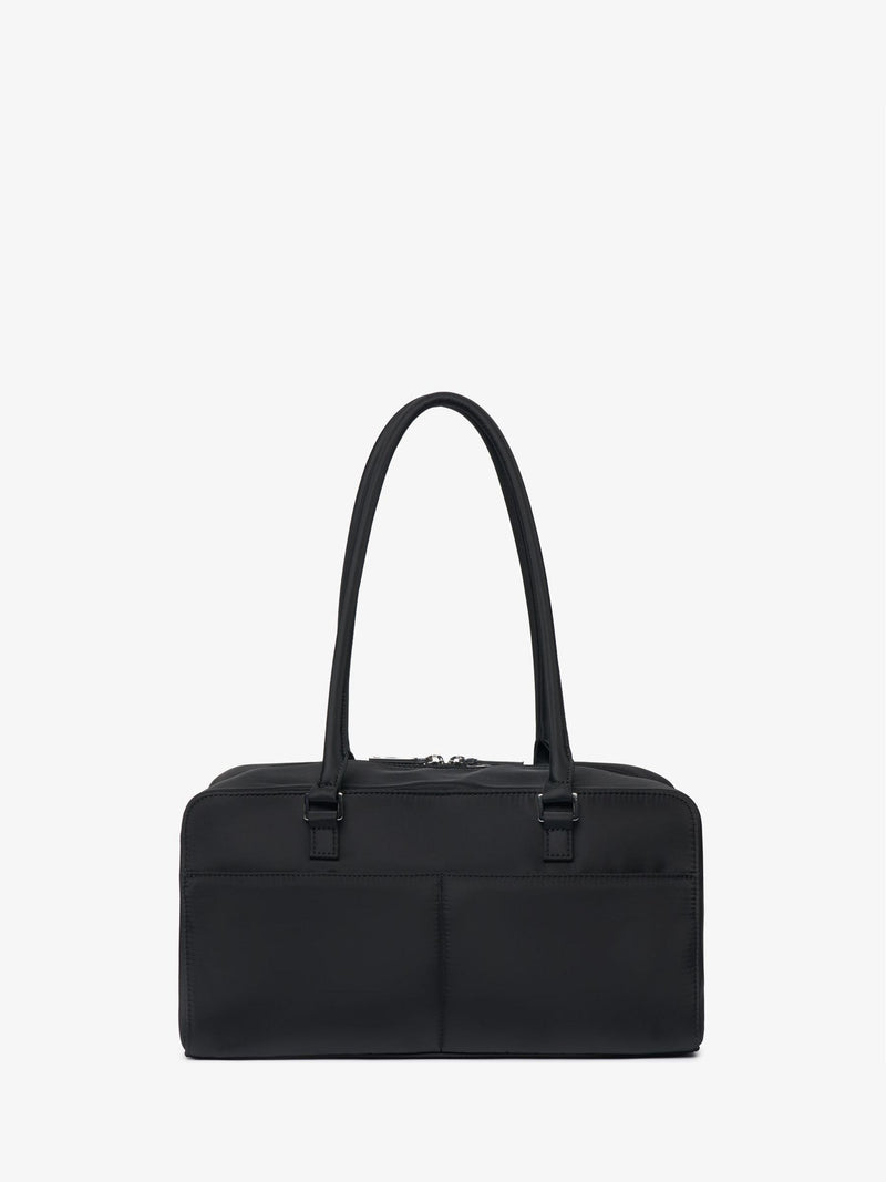Tiba + Marl Black compact East West bag, imported from the UK