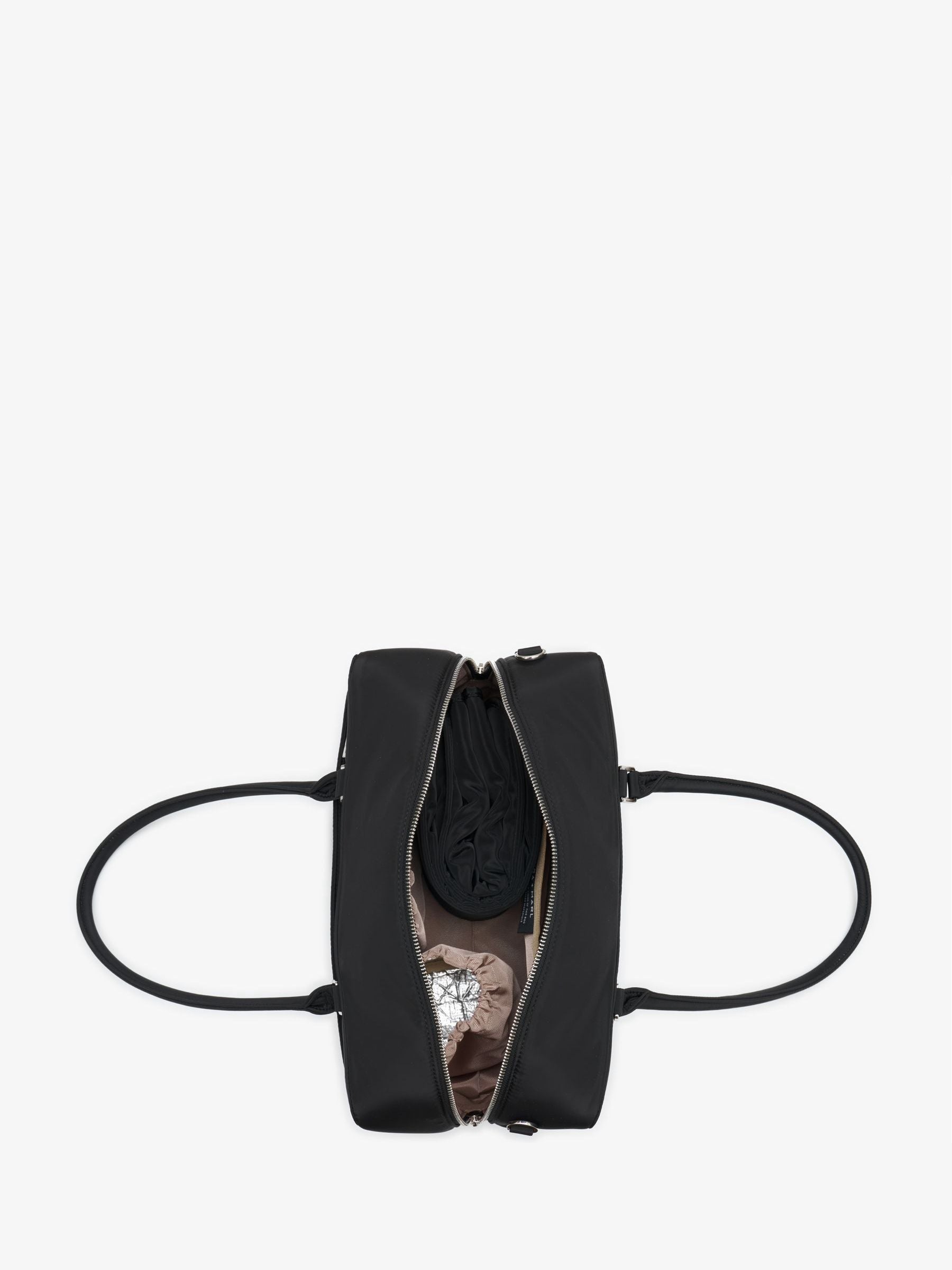 Tiba + Marl Black compact East West bag, imported from the UK