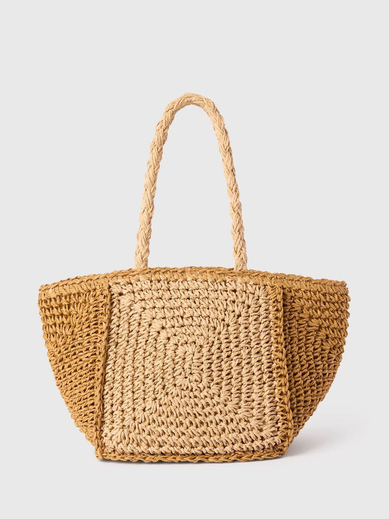 Whistles straw bag natural patchwork mini, imported from the UK