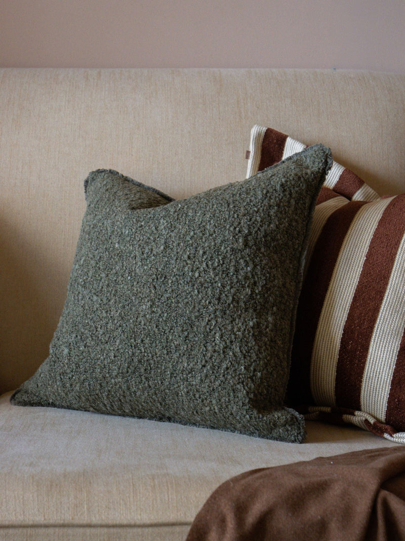 Ellenvale Interiors olive boucle cushion cover 45x45cm - British product