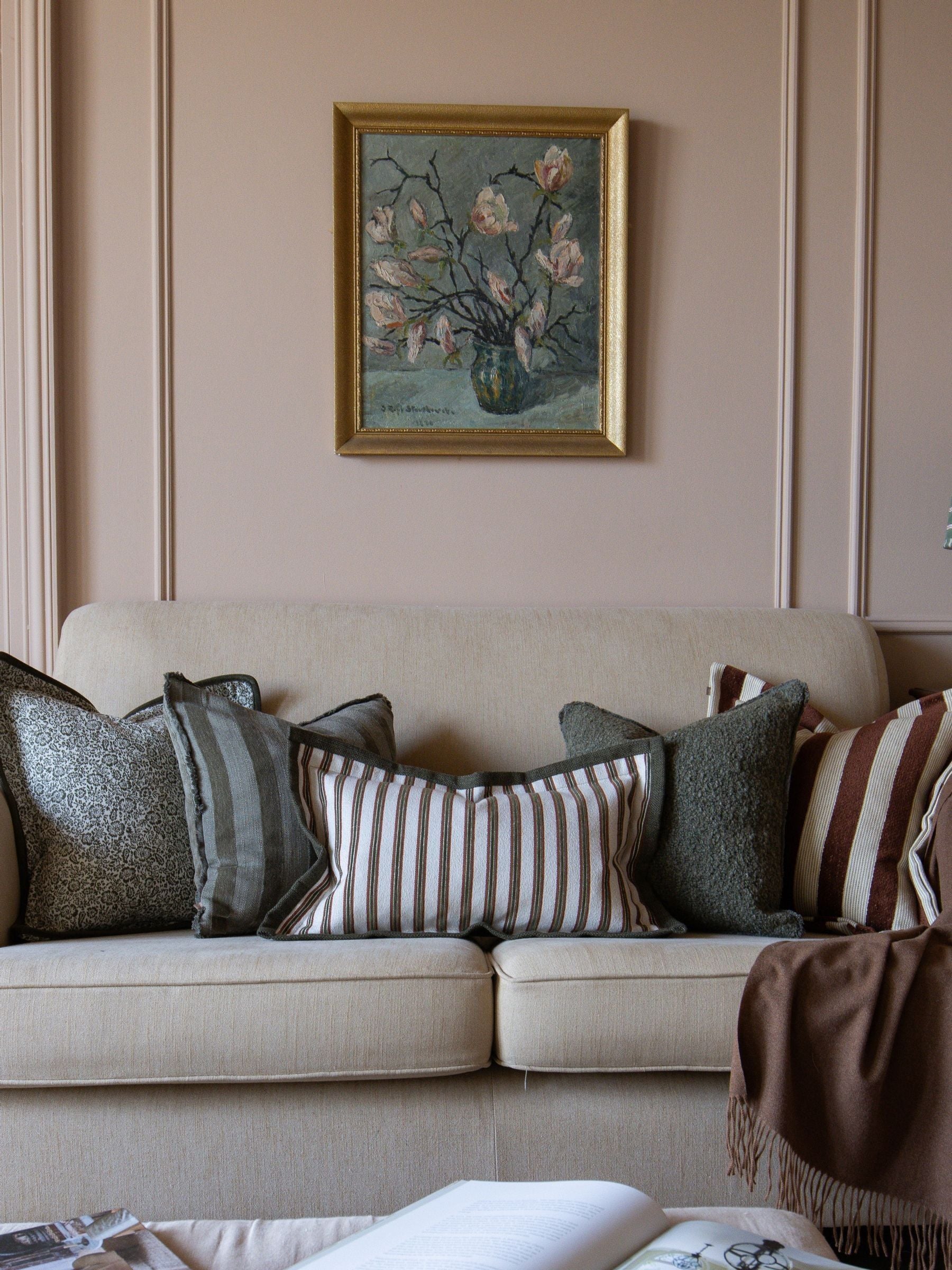 Ellenvale Interiors olive boucle cushion cover 45x45cm - British product