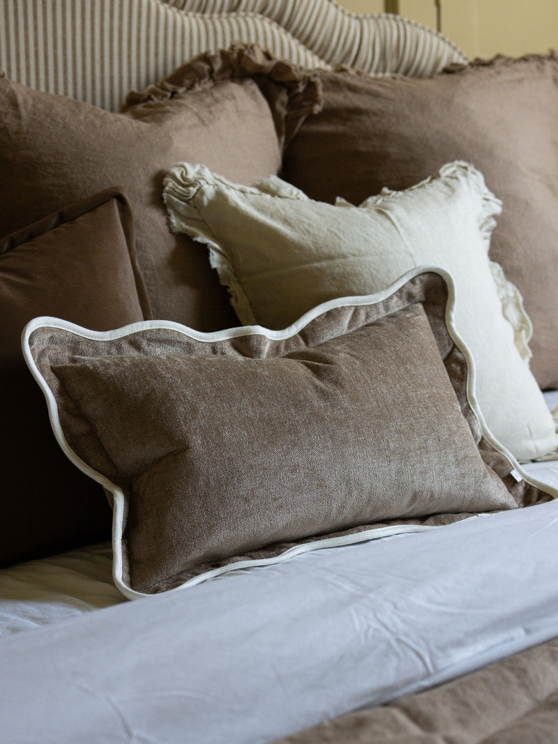 Ellenvale Interiors Chocolate Brown Chloe Scallop Cushion Cover 45 x 45cm