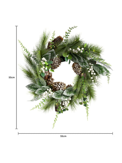Next Charles Bentley vorbeleuchteter Beeren- & Kiefernzapfen-Eukalyptus-Weihnachtskranz 55cm- Jetzt online bei McGrocer kaufen