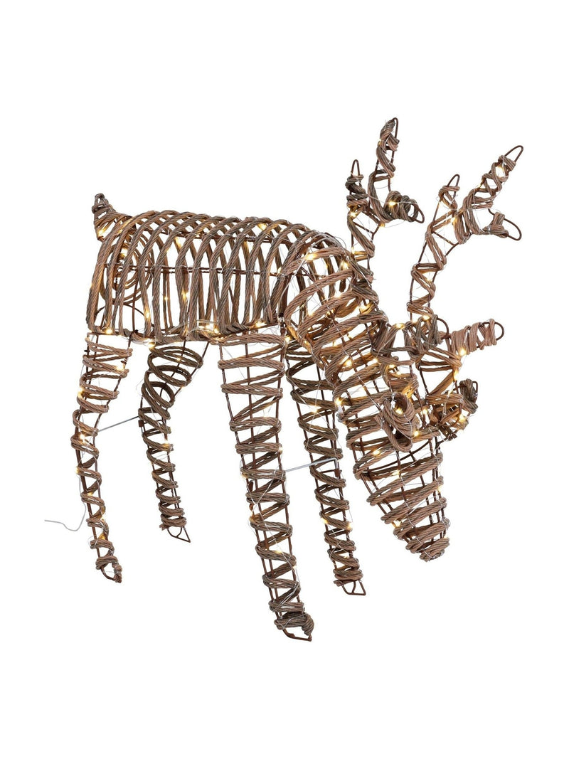 Charles Bentley small rattan light up reindeer, imported from the UK