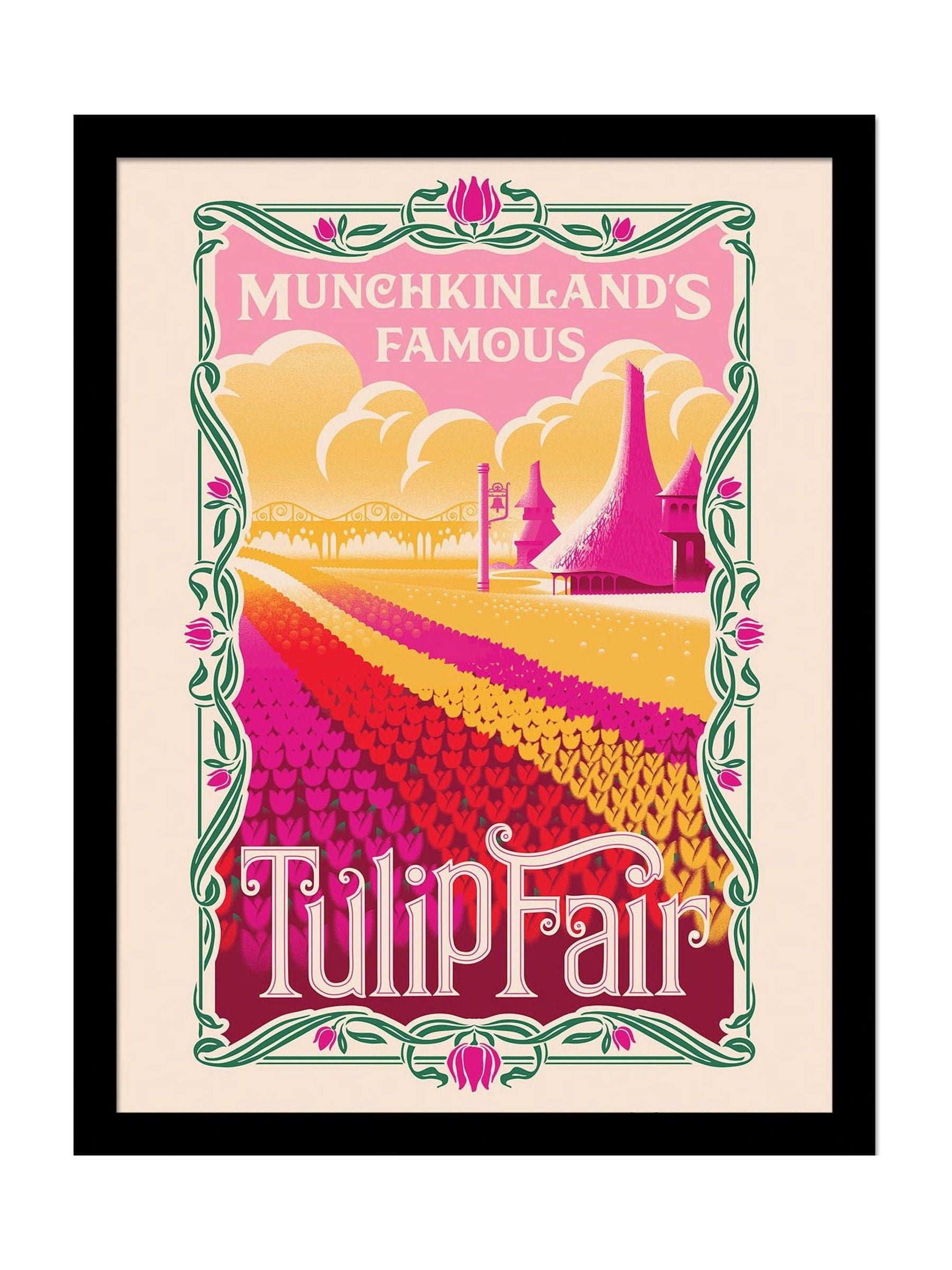 Pyramid International Wicked Munchkinland framed print 45x35cm - British product