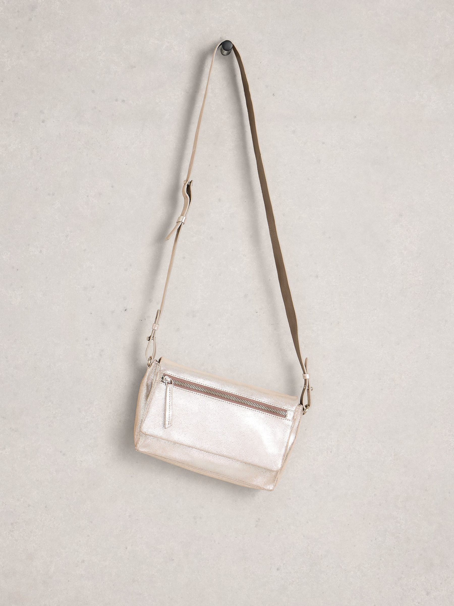 White Stuff Tiggy cross-body bag silver metallic (British brand)