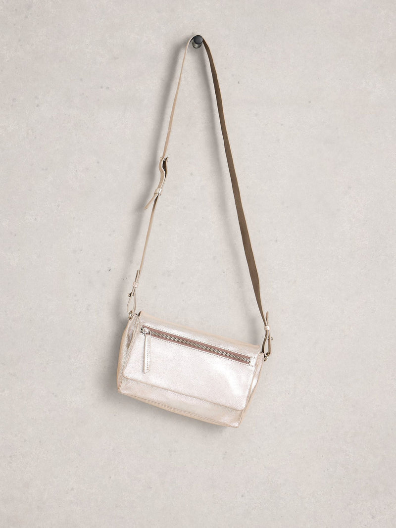 White Stuff Tiggy cross-body bag silver metallic (British brand)