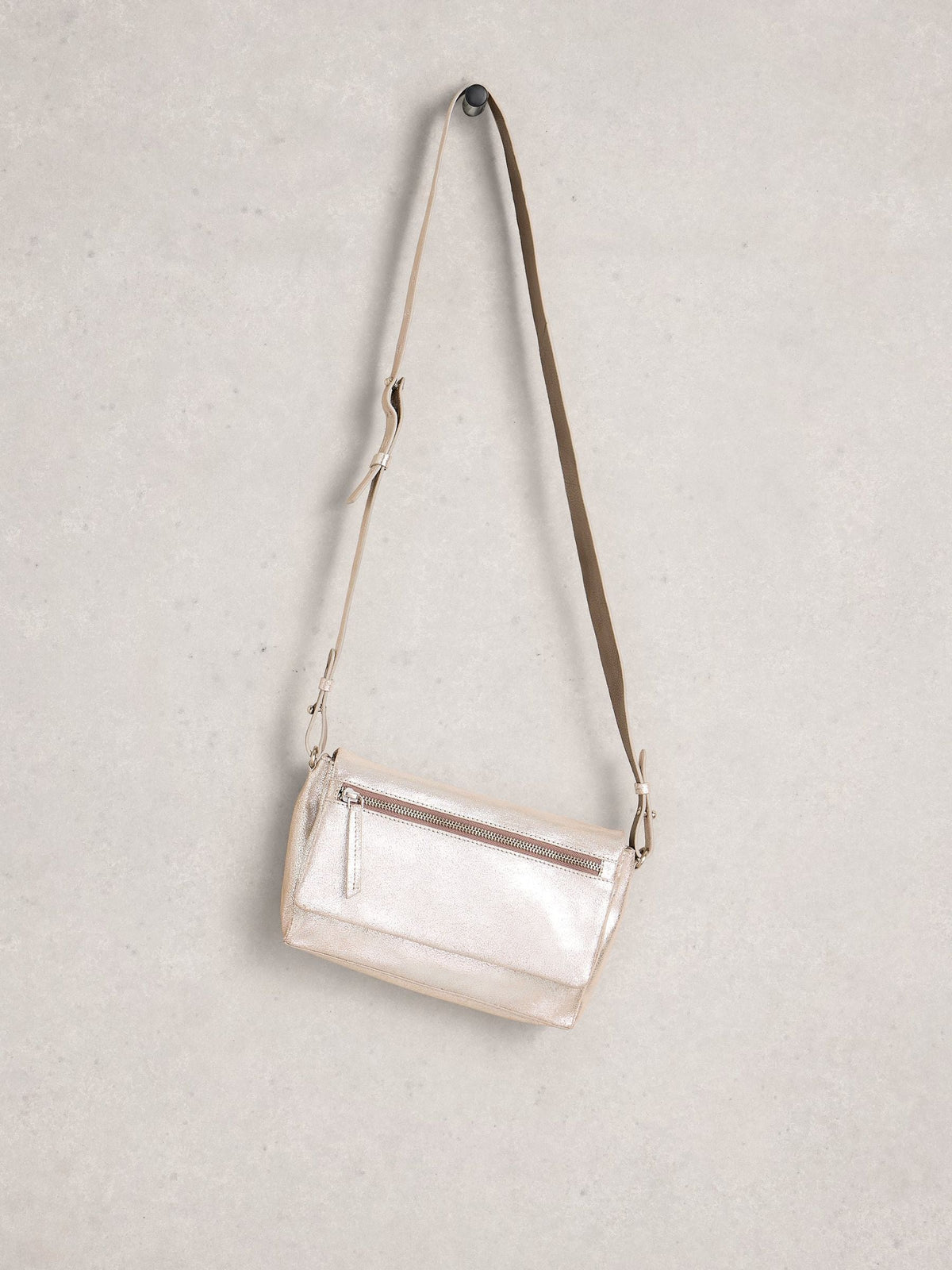 White Stuff Tiggy cross-body bag silver metallic (British brand)
