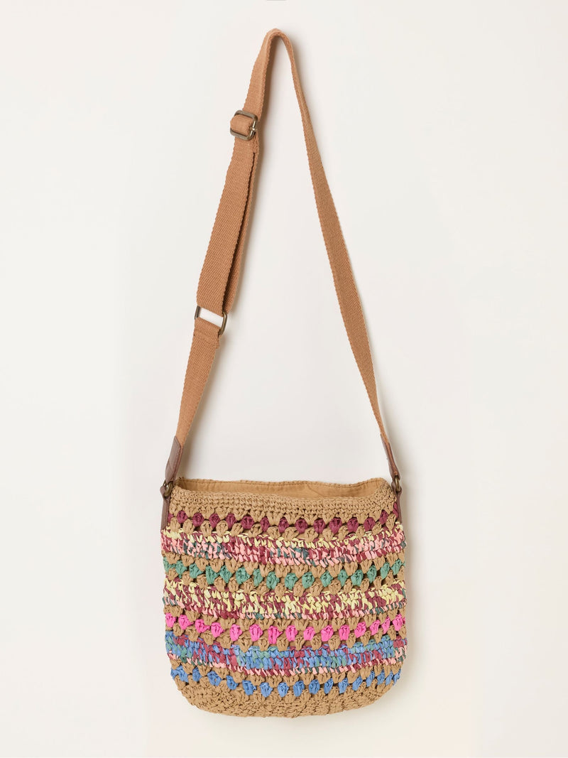 FatFace multi raffia woven crossbody bag (British brand)