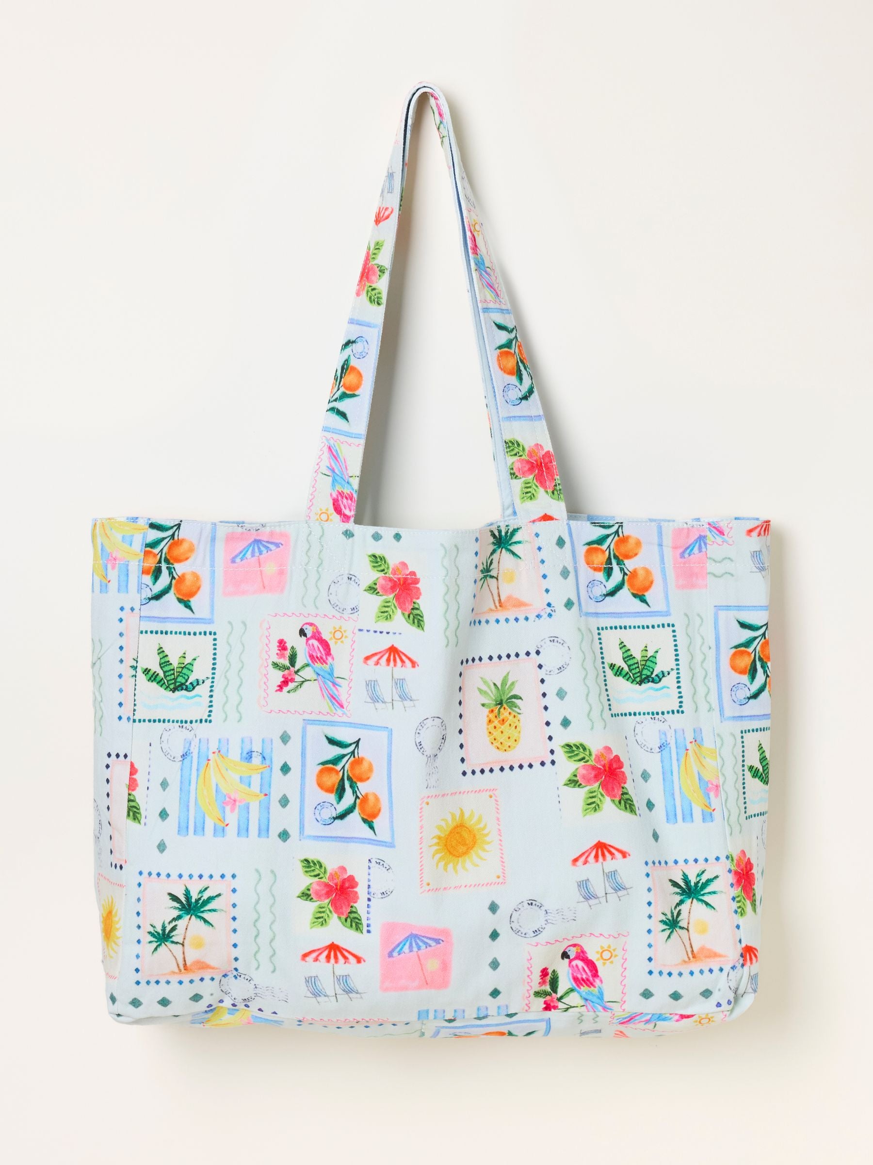 FatFace tropical parrot reversible tote bag, imported from the UK
