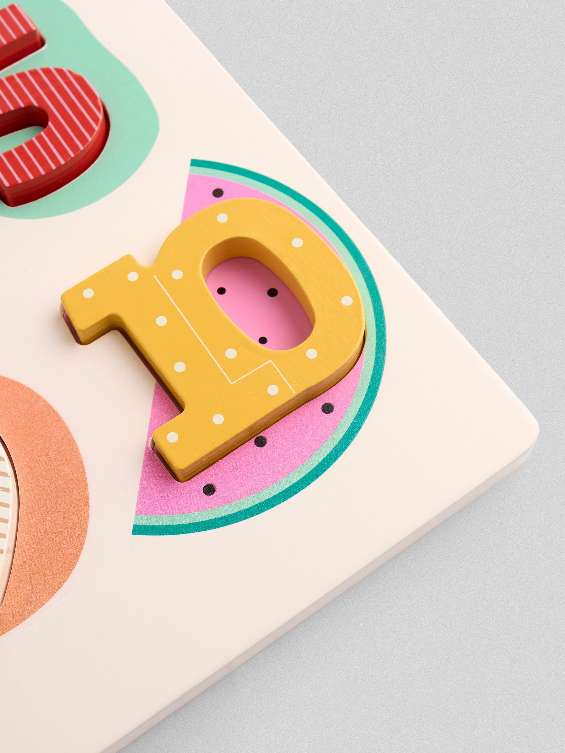 JoJo Maman Bébé fruit number wooden puzzle (British brand)